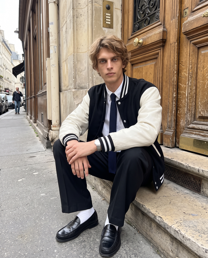 Veste de Baseball Homme – look lifestyle 1