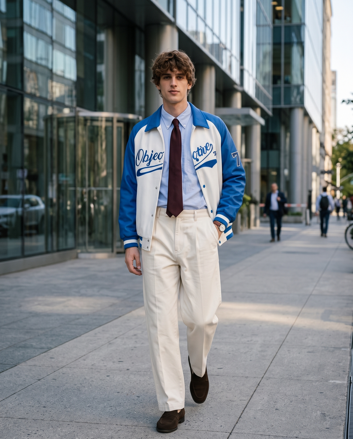 Veste Style Américain Bleu Homme – look lifestyle 2