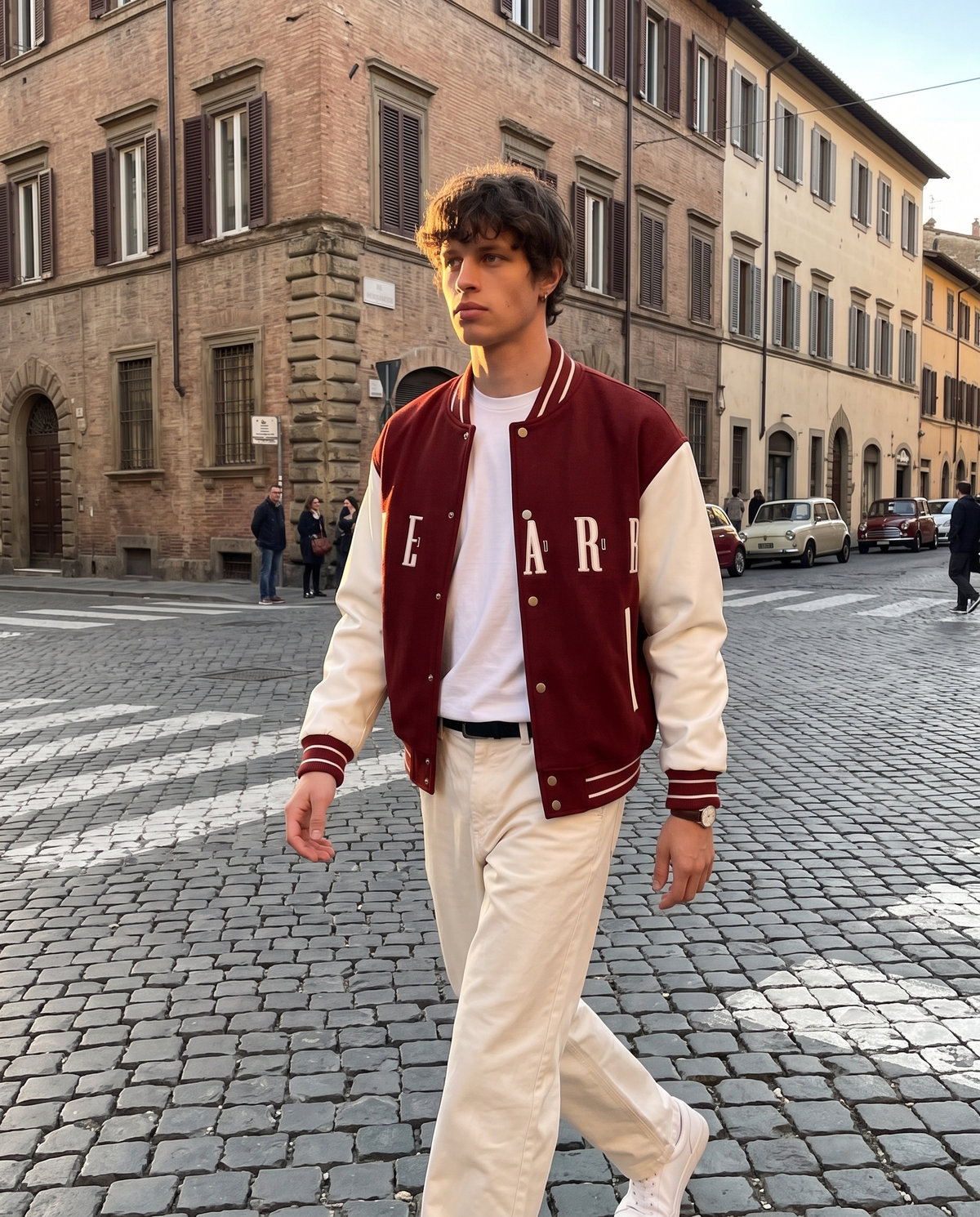 Veste Baseball Rouge Homme – look lifestyle 1