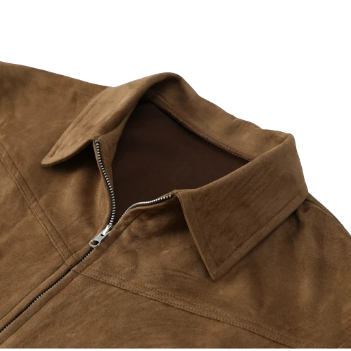 Blouson En Daim Marron Homme