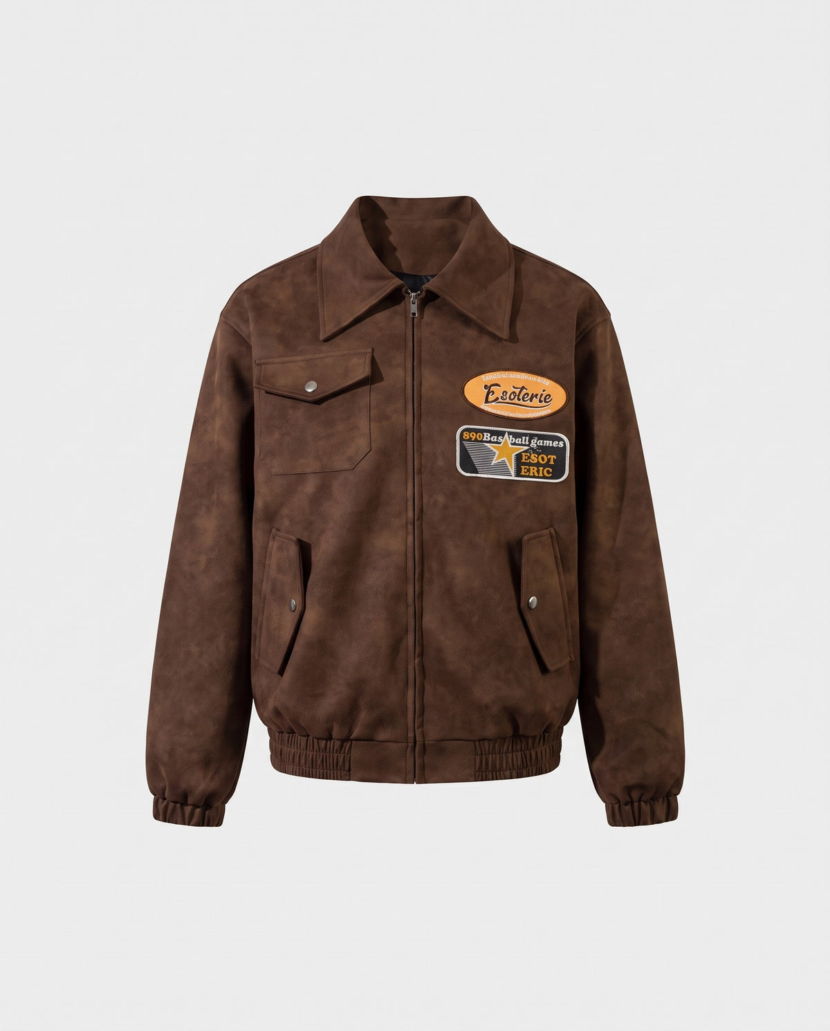 Veste american baseball marron vue de face