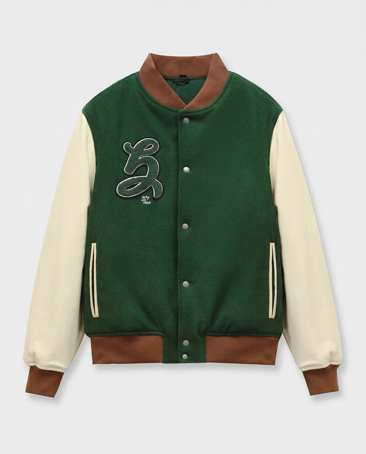 Veste de baseball verte vue de face