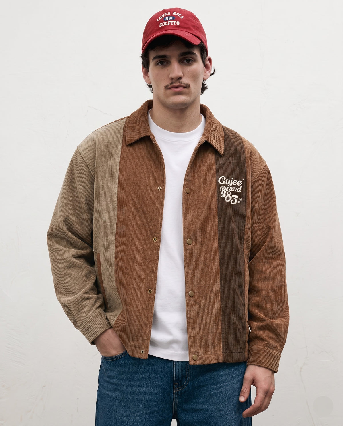 Veste vintage marron clair portée